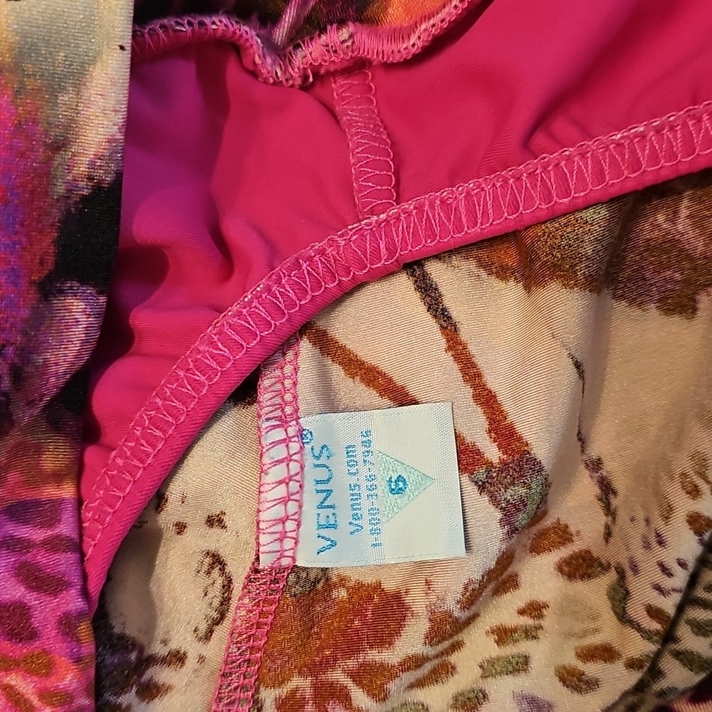 VENUS Animal Print Pink and Black Bikini Top And Swim Skirt Bottom - Picture 11 of 11